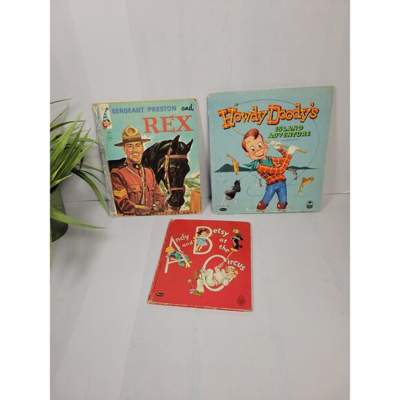 3 Vintage Board Books Howdy Doody, Sargent Preston, Andy & Betsy 50's Series - Picture 1 of 7